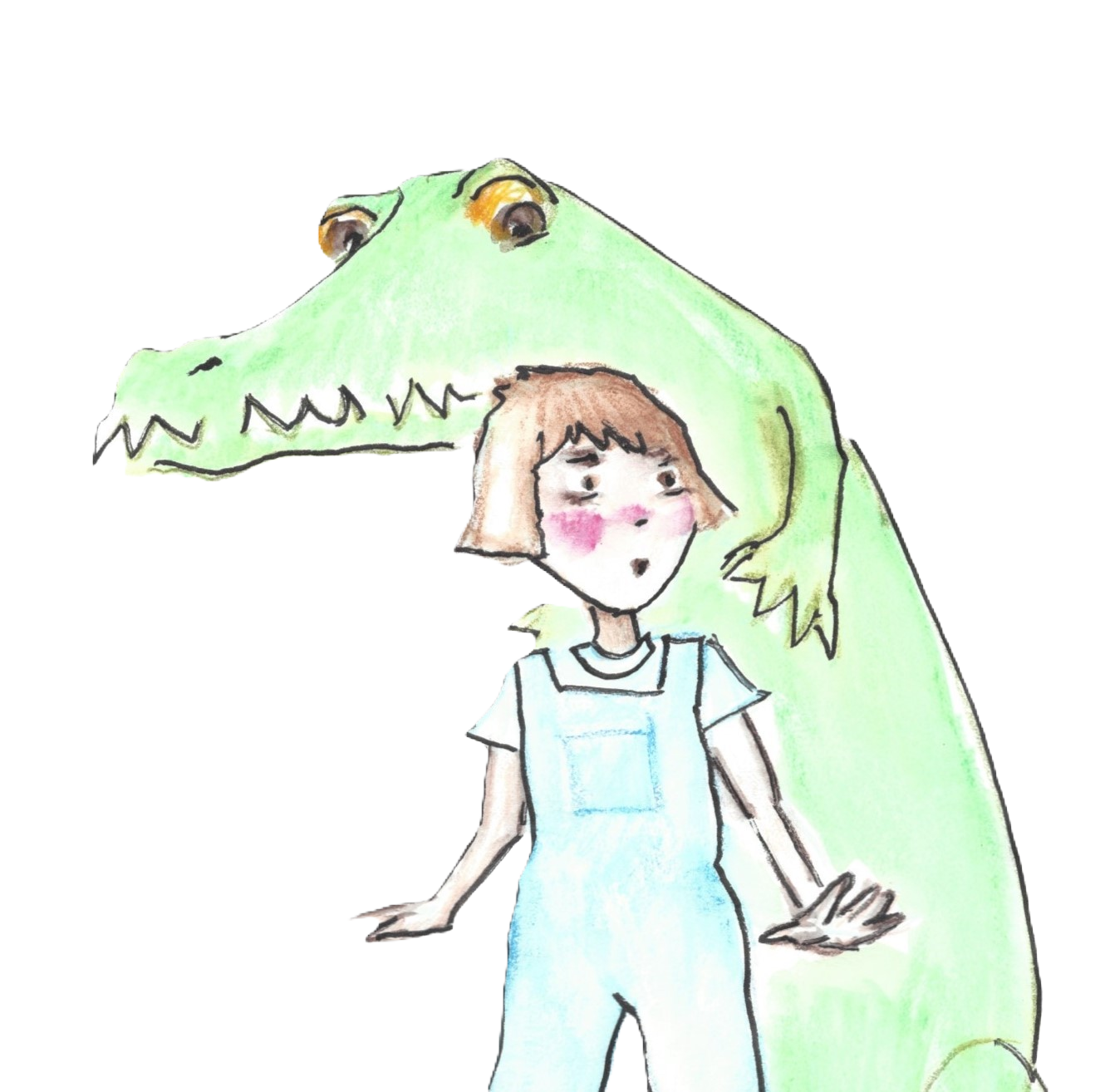 A GIRL AND HER CROCODILE